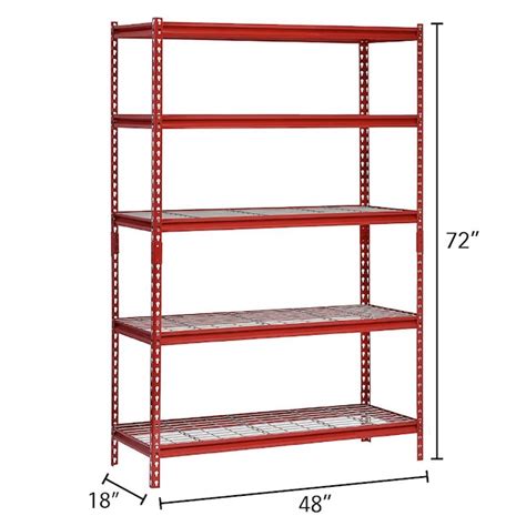 sandusky cabinets red steel shelving unit ur184872-r|SANDUSKY Boltless Shelving: 48 in x 18 in, 72 in .